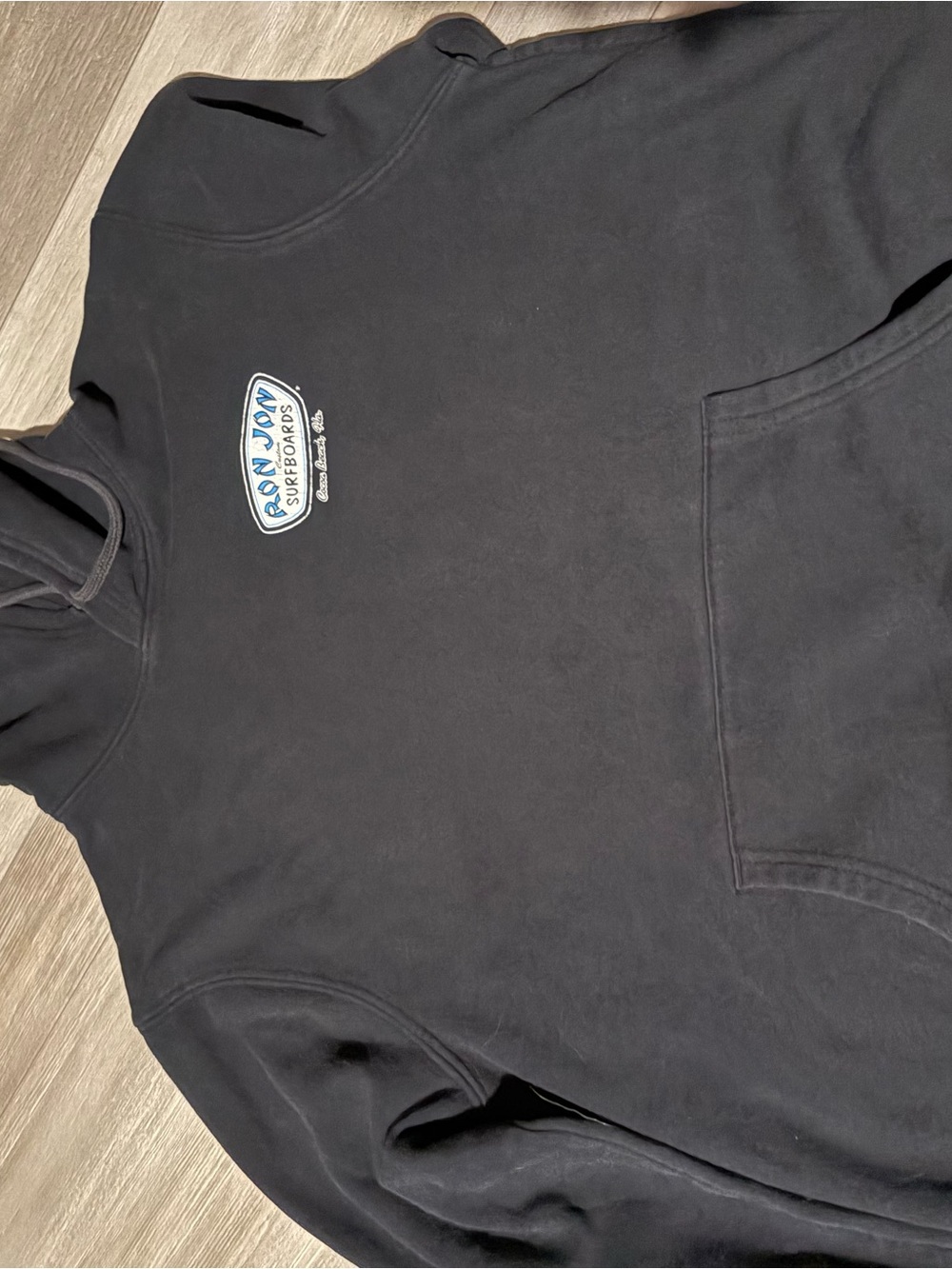 Ron Jon Surfboards Black Pullover Hoodie - Small Chest Logo